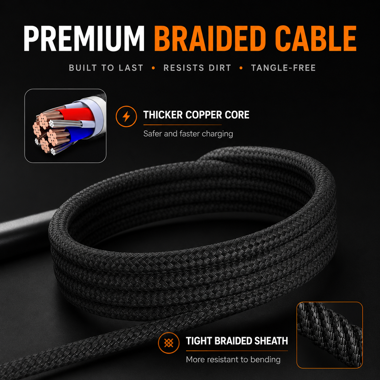 Aveli TriLink™ 100W Charging Cable + Watch Charger