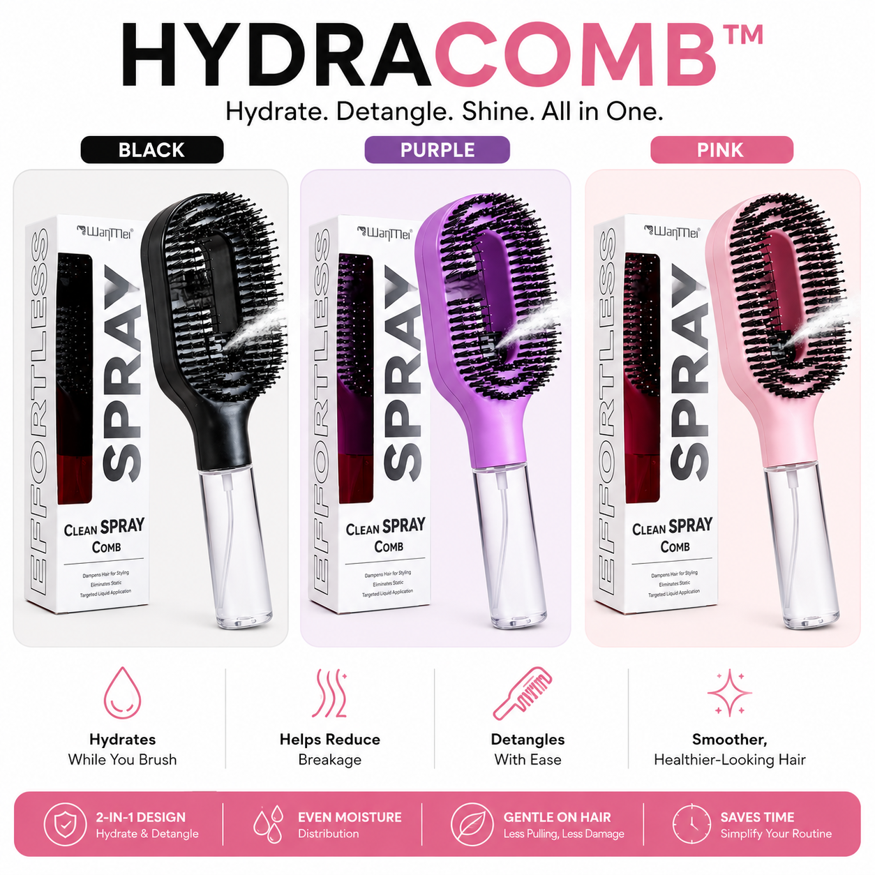 HydraComb™ 2-in-1 Hydrating Brush