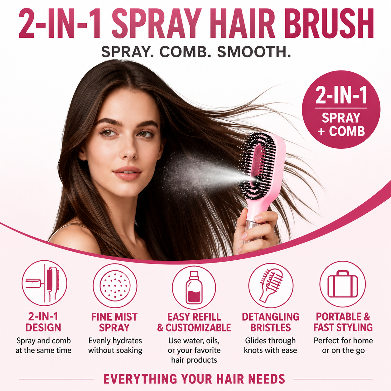 HydraComb™ 2-in-1 Hydrating Brush