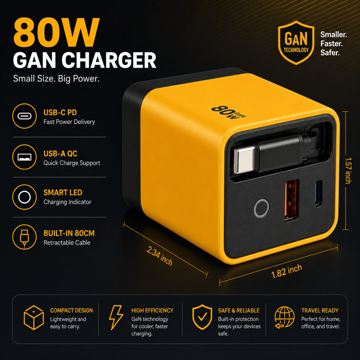 Aveli Pulse™ - 80W Fast Charging Adapter