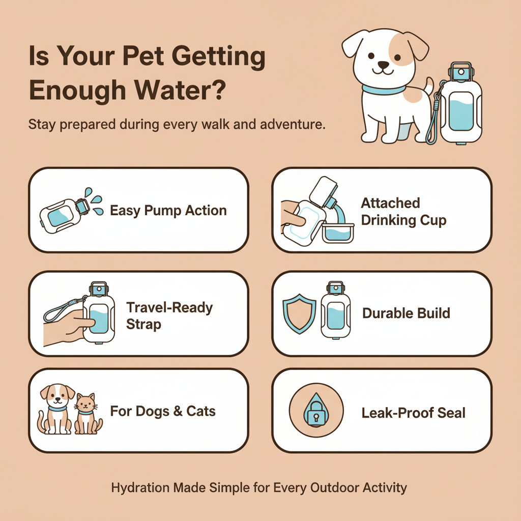 2-in-1 Folding Dog Water Bottle & Food Cup with Pump Dispenser