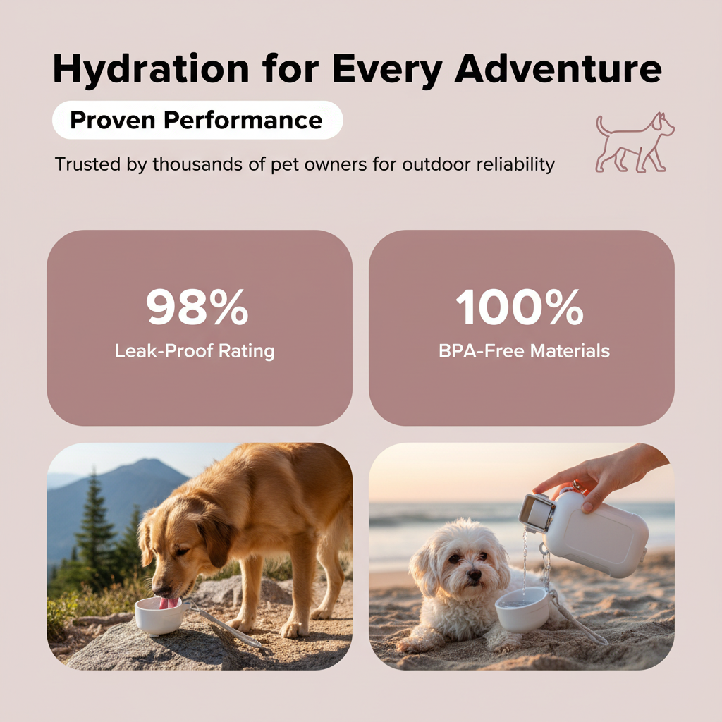 2-in-1 Folding Dog Water Bottle & Food Cup with Pump Dispenser